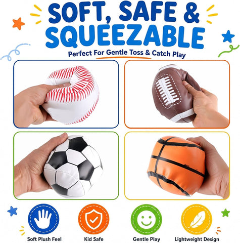 4-in-1 Kids Play Soft Sports Ball Set
