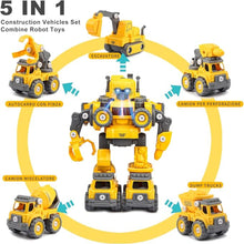 5-in-1 New Transform Vehicles Robot Toy Set