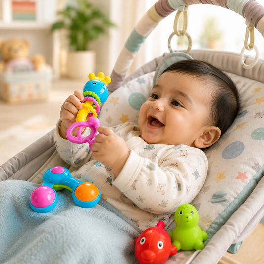Little Explorer Happy Tots Baby Rattle Bottle Set