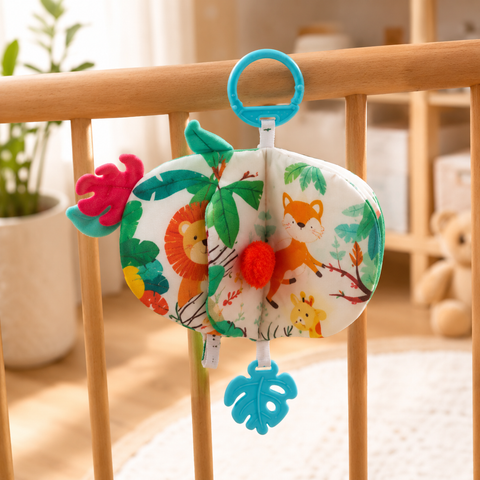 Jungle Safari 3D Crinkle Baby Sensory Cloth Book