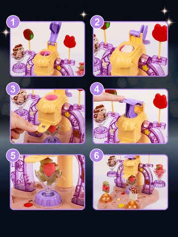 Colorful Ice Cream Clay Maker Play Set with Lights & Music