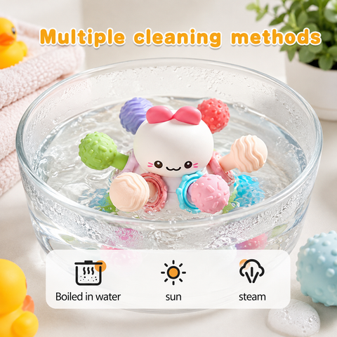 Multi-Texture Baby Rattle & Chew Teething Ball