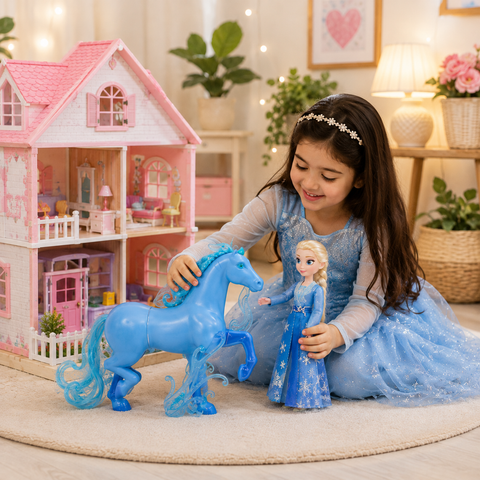Cute Disney Frozen Water Horse Doll Set For Girls