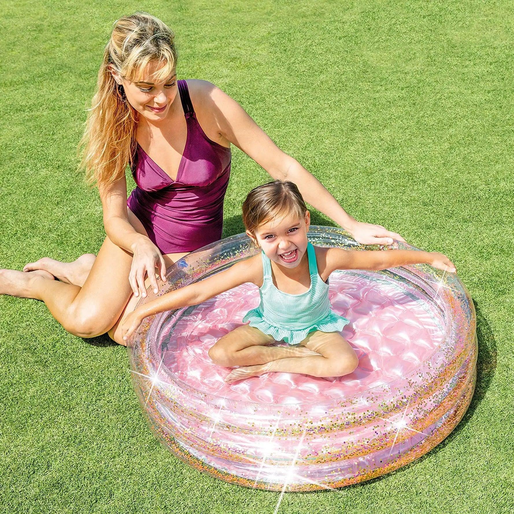 KiddieWink™ Inflatable Transparent Glitters Swimming Pool (86cm) For Kids - KiddieWink - Gifts They'll Love