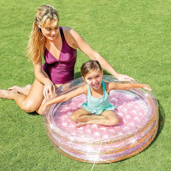 KiddieWink™ Inflatable Transparent Glitters Swimming Pool (86cm) For Kids