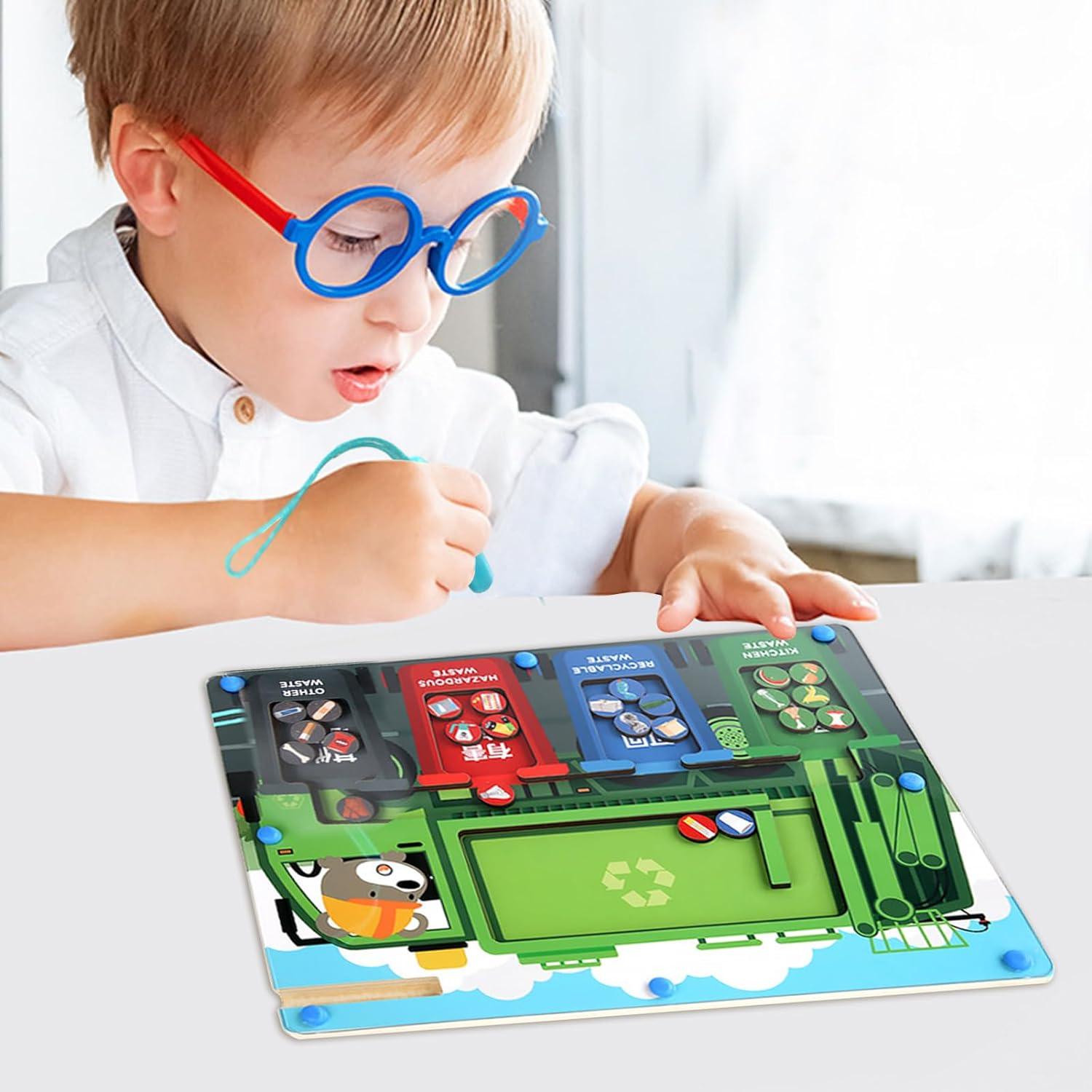 Montessori Garbage Sorter Maze Board Toy For Kids - KiddieWink - Gifts They'll Love