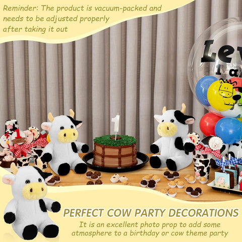 Adorable Cute Black & White Soft Cow Plush (30 CM)