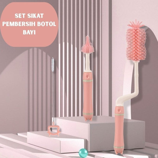 Cute Baby Bottle Cleaning Brush Set