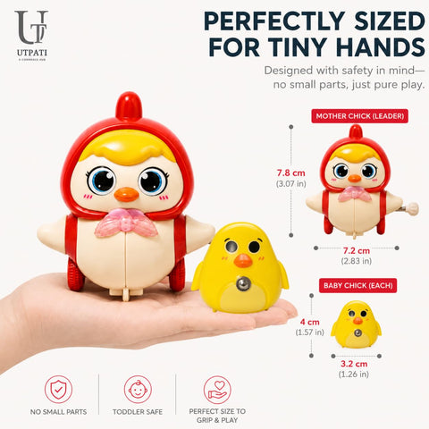 Interactive Crawling Toy - Hen With 3 Chicken
