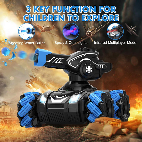 360° Rotating RC Spray Water Bomb Tank For Kids