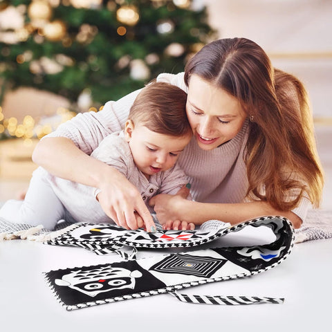 Soft Black & White Baby Sensory Cloth Book