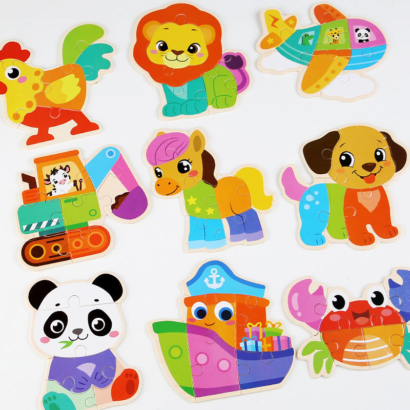Multicolor Wooden 3D Puzzle Jigsaw Board For Kids – image 6 – KiddieWink
