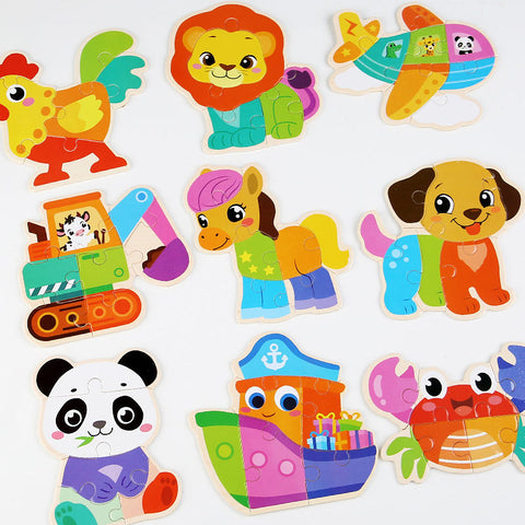 Multicolor Wooden 3D Puzzle Jigsaw Board For Kids