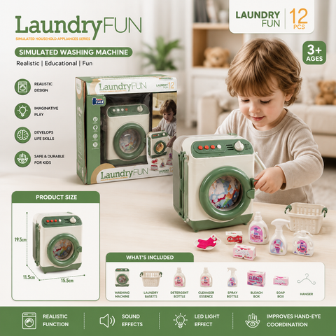 Cute Mini Laundry Fun Washing Machine Toy