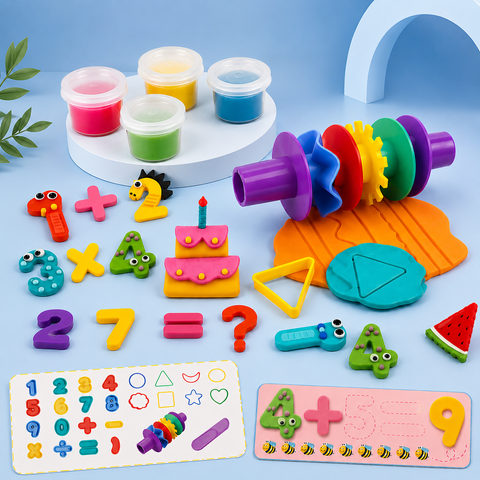 Math & Shape Learning Color Dough Set for Kids – Educational Clay & Play Kit
