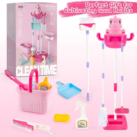 12 Pieces Dino Cleaning Set For Girls - KiddieWink - Gifts They'll Love