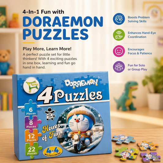 4 Puzzles Cartoon Character Toy Set