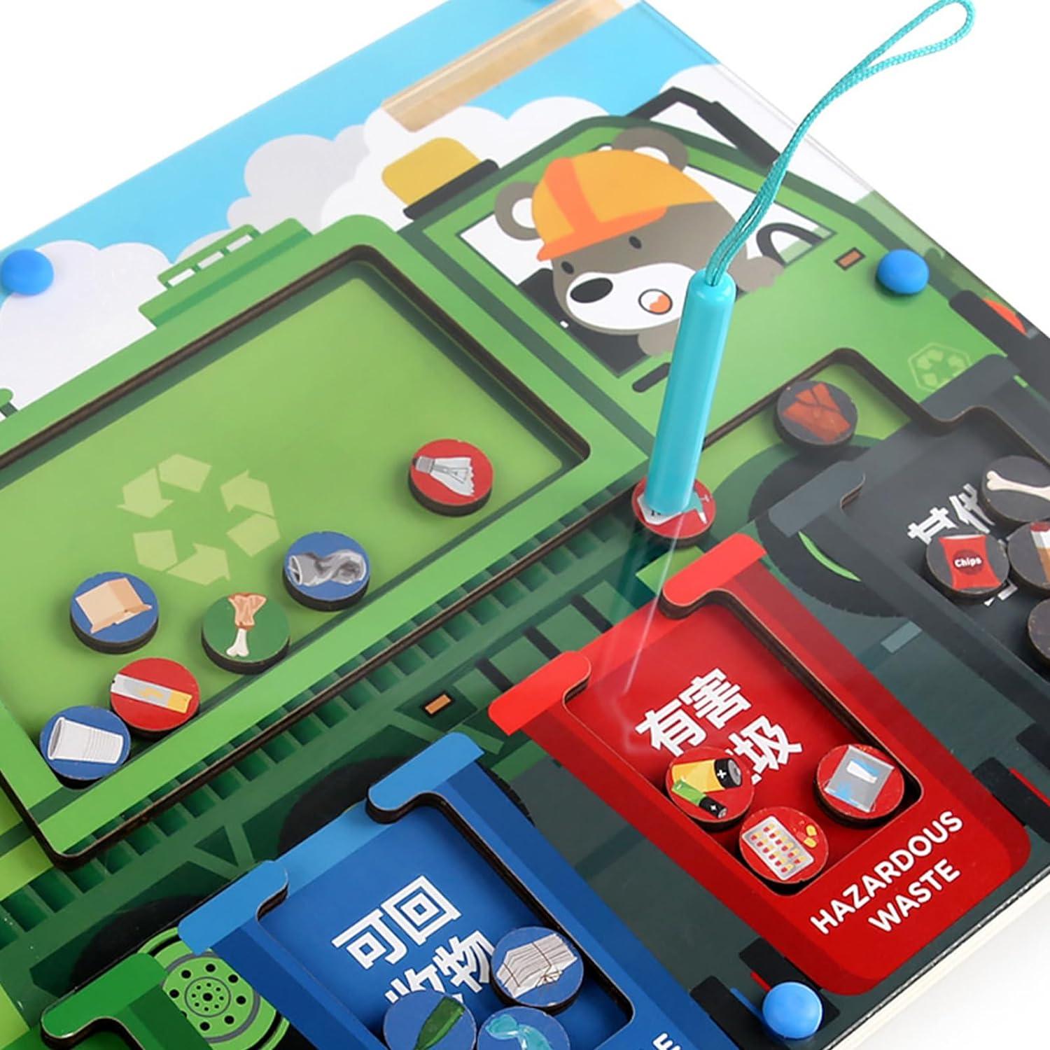 Montessori Garbage Sorter Maze Board Toy For Kids - KiddieWink - Gifts They'll Love