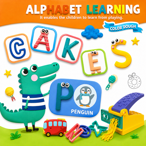 Alphabet Learning Color Dough Set for Kids – Educational Clay & Play Kit