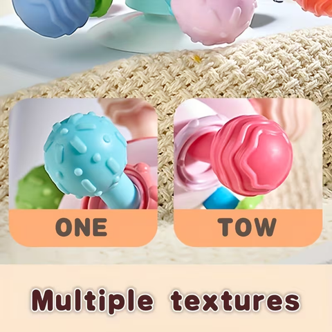 Multi-Texture Baby Rattle & Chew Teething Ball