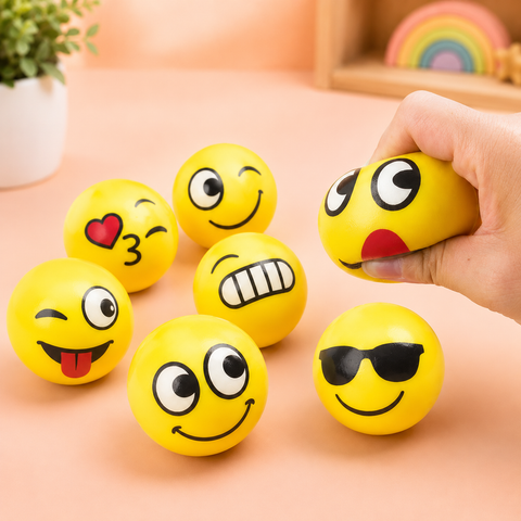 Happy Emoji Foam Squeeze Balls For Kids