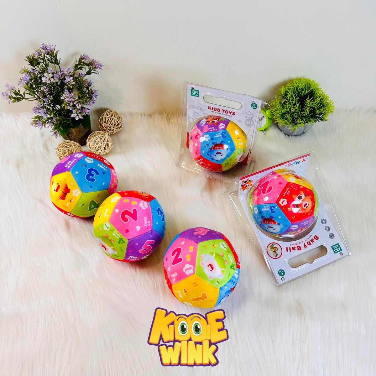 Colorful Soft Rattle Sensory Ball Toy - KiddieWink - Gifts They'll Love