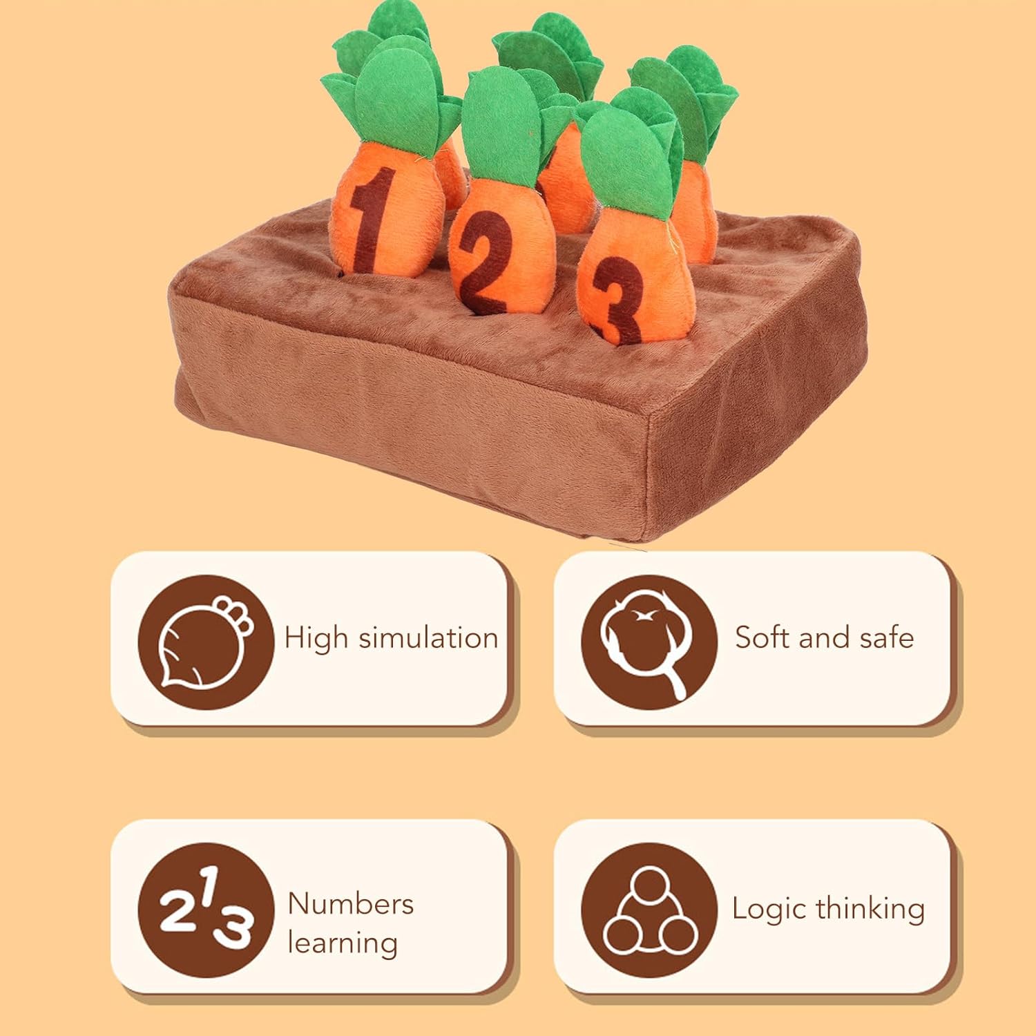 Adorable Soft Carrot Harvest Plush Toy - KiddieWink - Gifts They'll Love