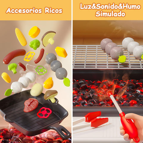 Kids BBQ Grill Set – 41 Pcs With Smoke & Lights - KiddieWink - Gifts They'll Love