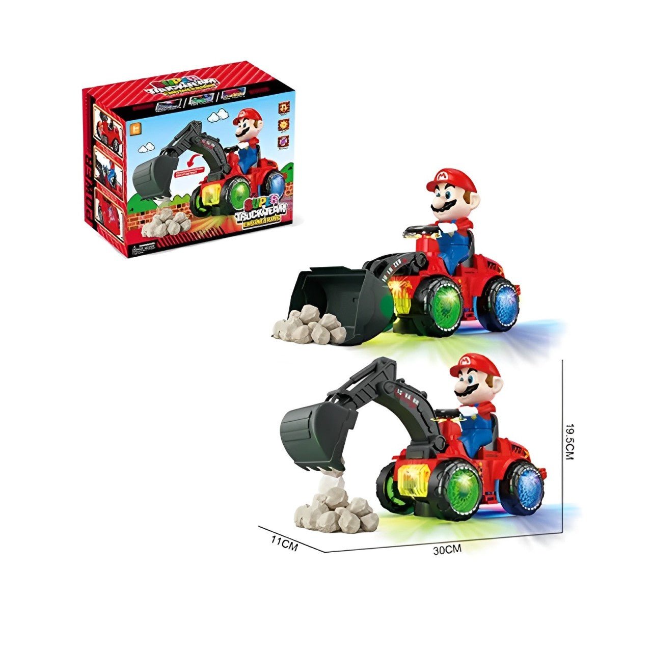 Mario Engineering Vehicle With LED Light Toy For Kids - KiddieWink - Gifts They'll Love