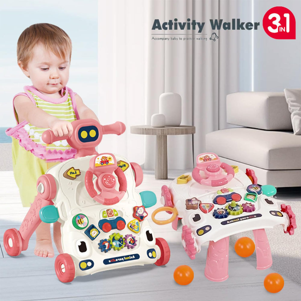 3 In 1 Multi-Functional Activity Walker For Toddlers