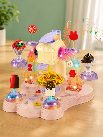Colorful Ice Cream Clay Maker Play Set with Lights & Music
