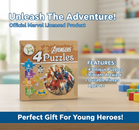 4 Puzzles Cartoon Character Toy Set
