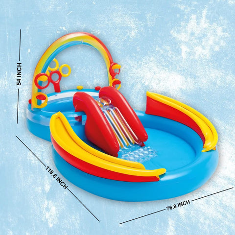 KiddieWink™ Inflatable Rainbow Slide Swimming Pool (2.97m x 1.93m x 1.35m) For Kids - KiddieWink - Gifts They'll Love