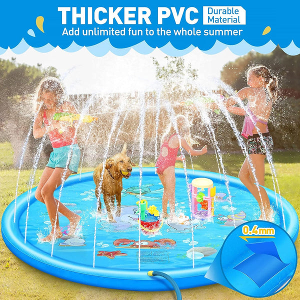 KiddieWink™  Inflatable Splash Sprinkler Mat (170cm / 68") For Kids
