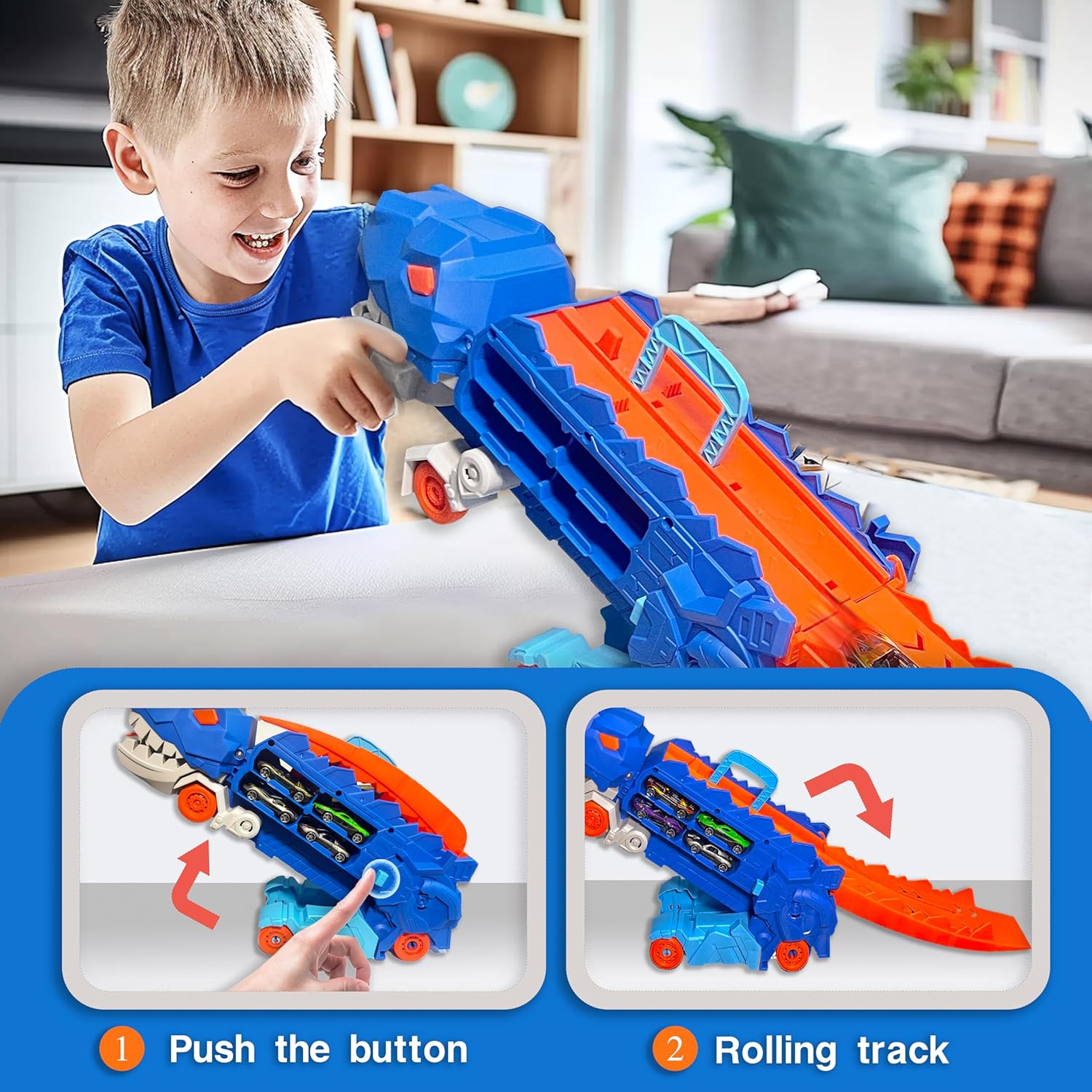 Dinosaur Transport Truck Car Toy For Kids - KiddieWink - Gifts They'll Love