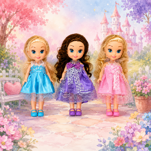 6-Pack Mini Princess Fashion Dolls Set for Girls