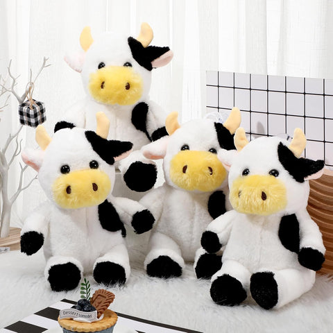 Adorable Cute Black & White Soft Cow Plush (30 CM)