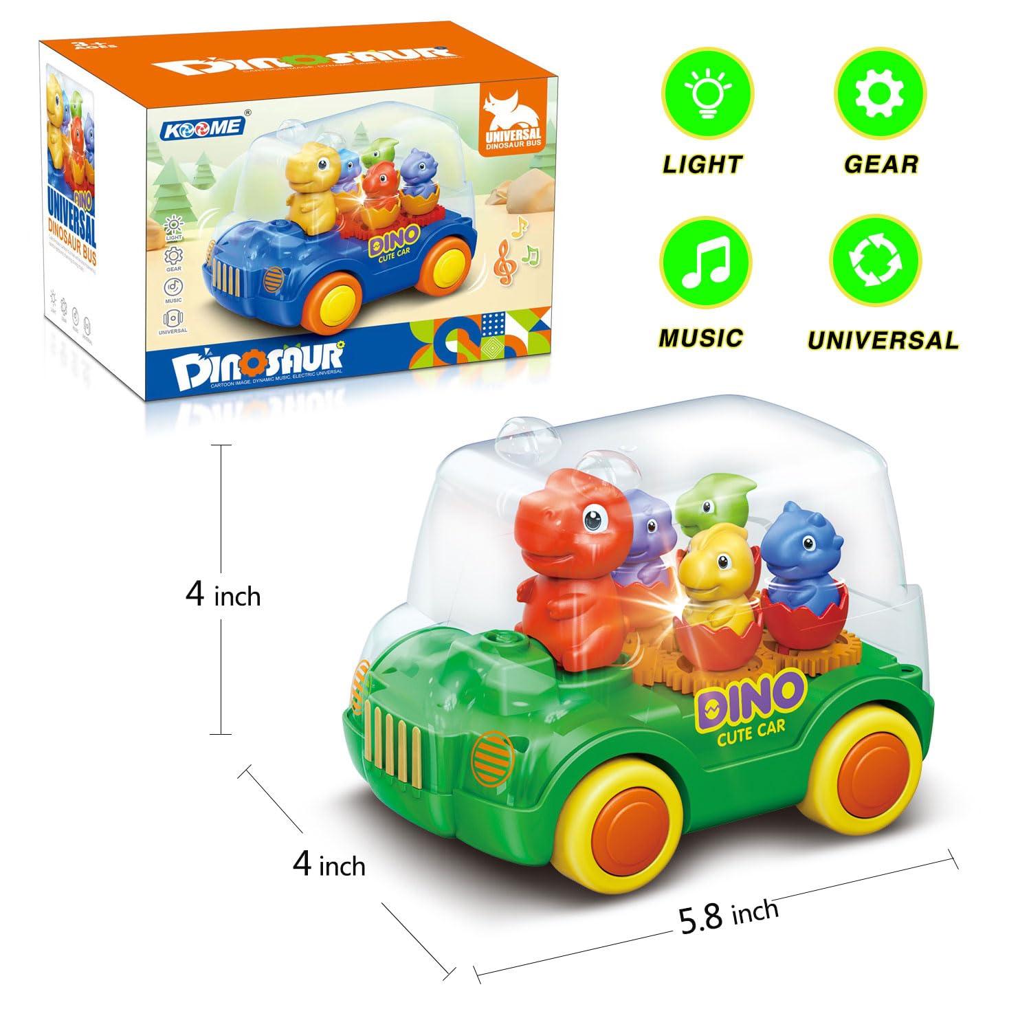Lightning & Musical Electric Dinosaur Bus For Kids - KiddieWink - Gifts They'll Love