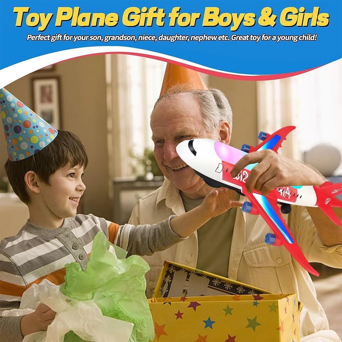 Lightning & Musical Airplane Toy For Kids - KiddieWink - Gifts They'll Love