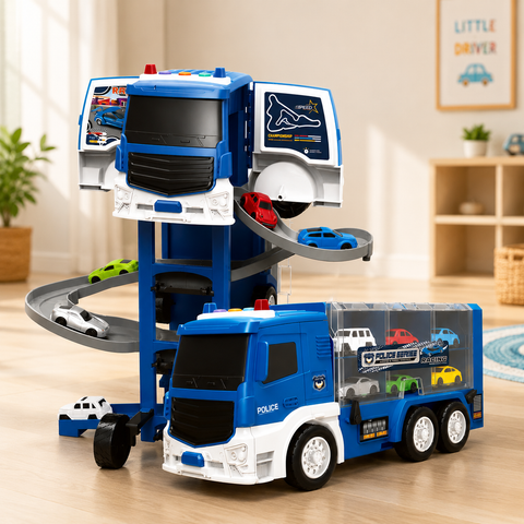 2-in-1 Mega Transporter Transforming Garage Truck
