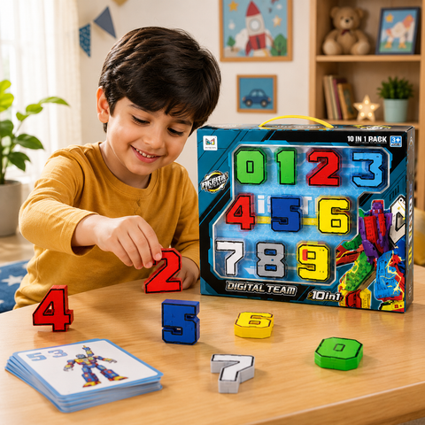 10-in-1 Transforming Number Robot Set