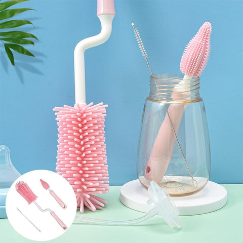 Cute Baby Bottle Cleaning Brush Set