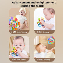 3-in-1 Silicone Pull String Interactive Soft Rattle Balls