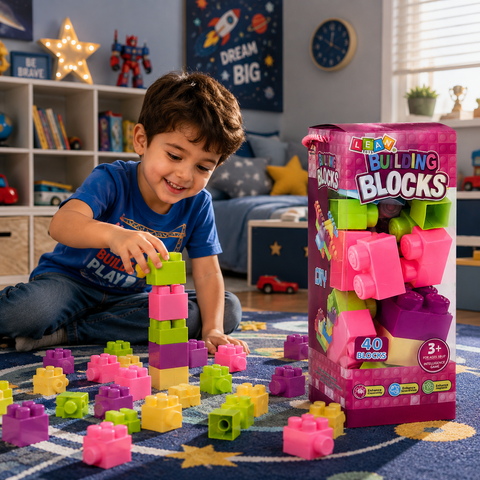55-Piece Colorful Building Blocks Set for Kids