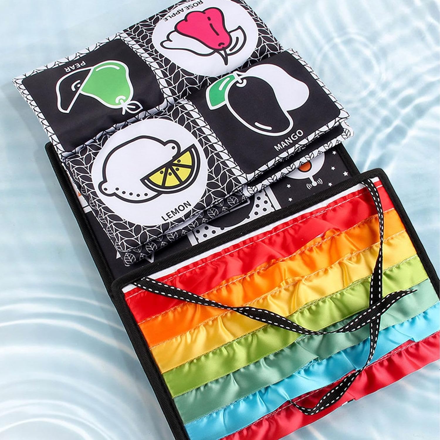 Tummy Time Mirror Sensory Cloth Book For Toddler - KiddieWink - Gifts They'll Love