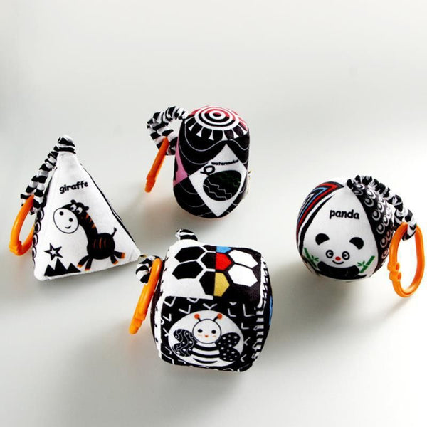 High Contrast Black & White Baby Rattle Toy