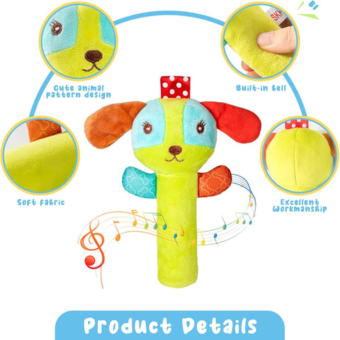 Baby Plush Rattles – Handheld Sensory Toys for Newborns & Toddlers - KiddieWink - Gifts They'll Love