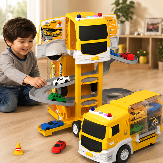 2-in-1 Mega Transporter Transforming Garage Truck