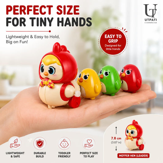 Interactive Crawling Toy - Hen With 3 Chicken