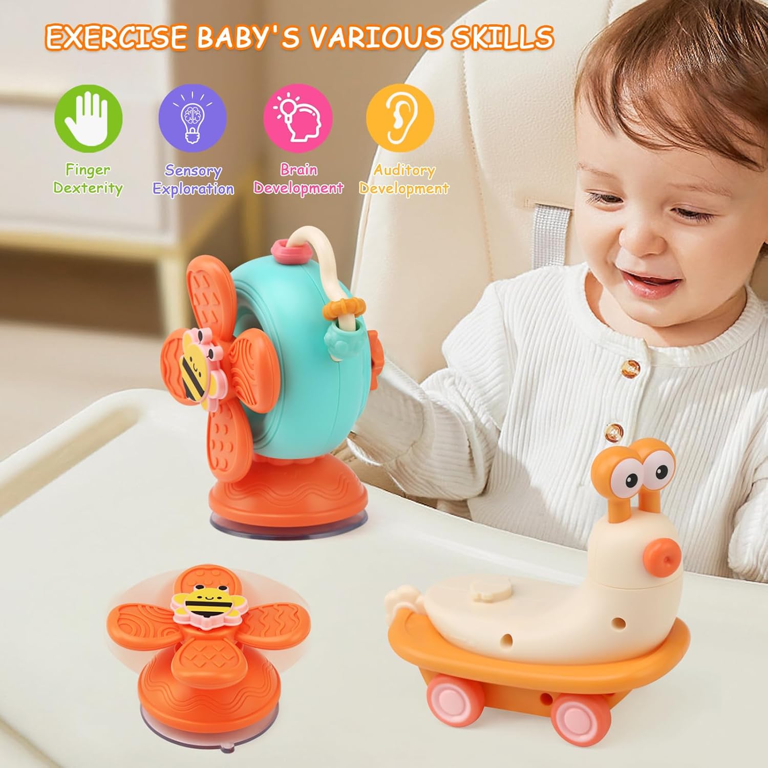 6 IN 1 Windmill Snail Spinner Sensory Toy - KiddieWink - Gifts They'll Love